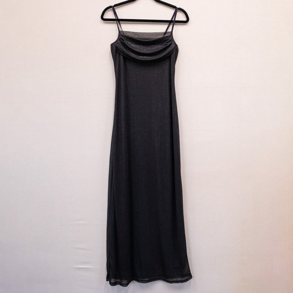 90s Girls Only black shimmery fairy slip dress-M